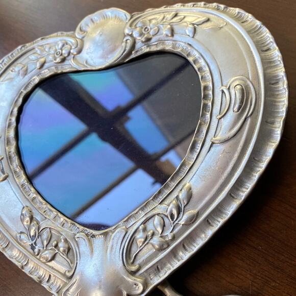 Elias Artmetal Fine Pewter & Sterling Heart Victorian Style RARE & VINTAGE Frame - Picture 4 of 13